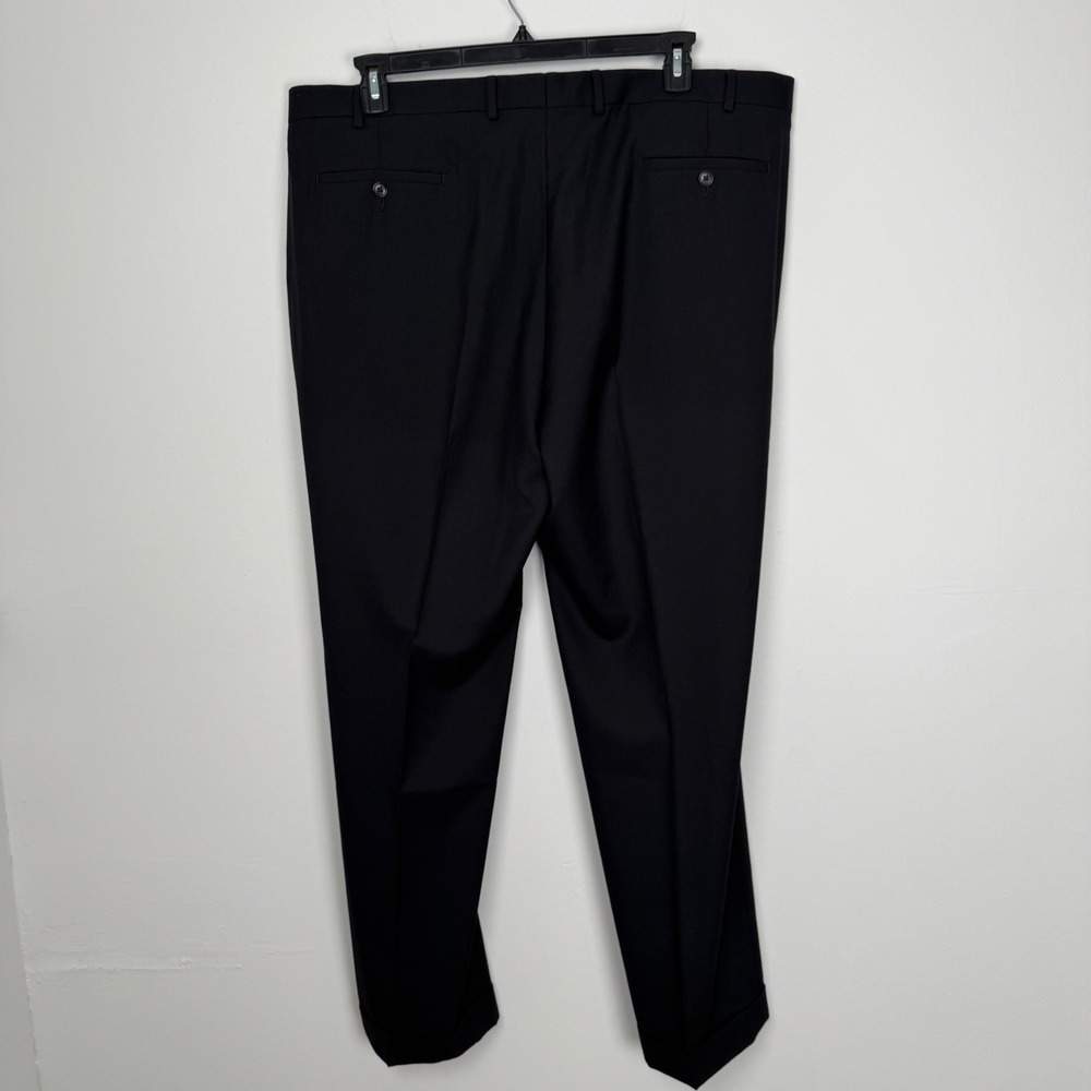 Lauren Ralph Lauren Mens Black Pleated Cuffed Dress Pants 42W x 32L‎ Washable - Picture 3 of 8
